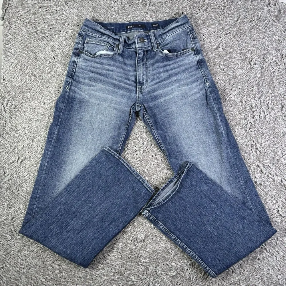 BKE JAKE Mens 30x34 Blue Denim Buckle Stretch Preppy Party Flex Style ABP15388